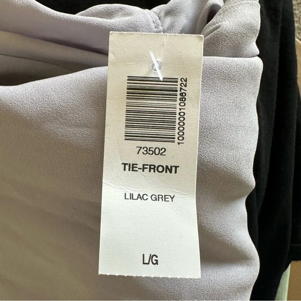Sunday Best Kimberly Tie Front Blouse Large Lilac Grey NWT Aritzia - Picture 10 of 10